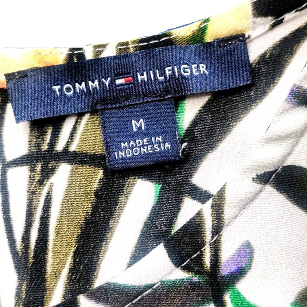 Tommy Hilfiger Sleeveless Floral Top Women’s Medium Multicolor Print Zip Back - Picture 6 of 7